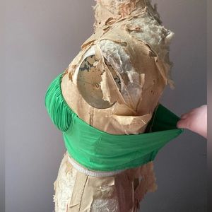 Green bustier crop top w/ padded cups
